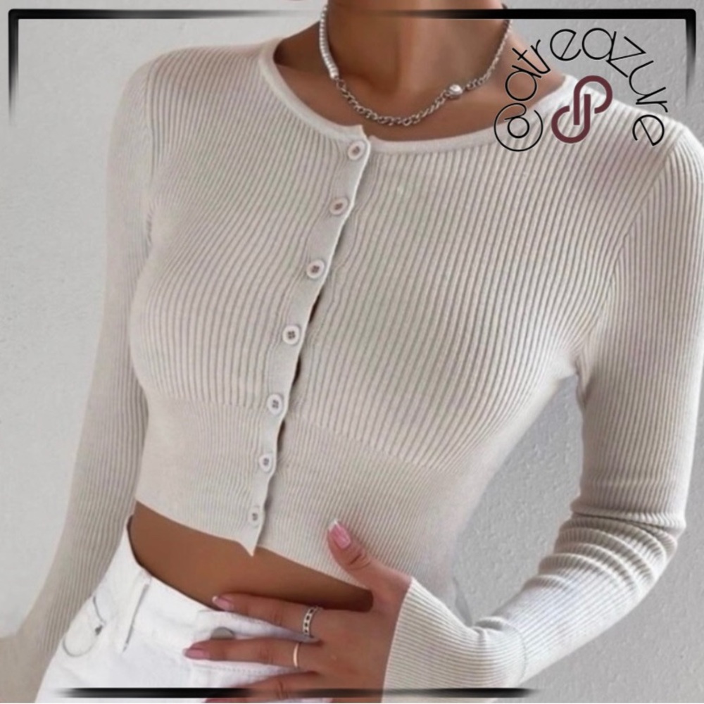 🆕 Ribbed Cropped Cardigan